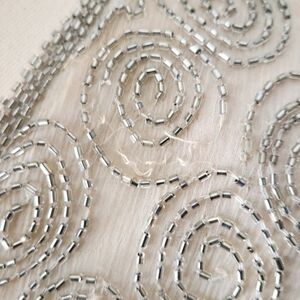 Beautiful Beaded Vintage Butterfly Top with Sequins, Gold and silver